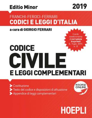 Codice civile e leggi complementari 2019. editio minor